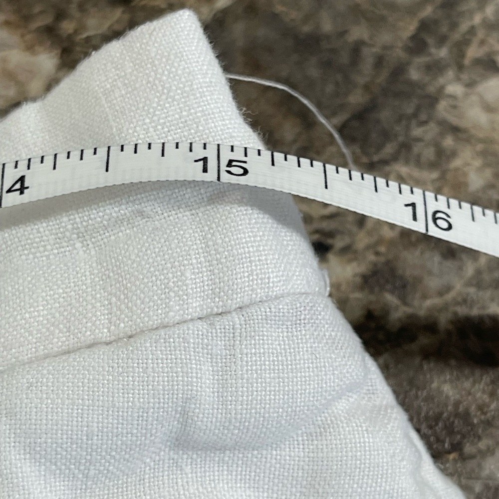 Chico's Women's White Cropped Pants Size 1 Eyelet Trim bottom Elastic Waist - Picture 6 of 8
